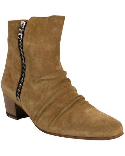 Amiri Tan Suede Stack Ankle Boots - Brown