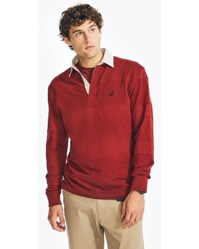 Nautica Long-sleeve Rugby Polo Shirt - Red