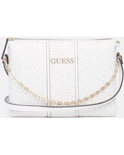 Guess Factory Filmore Canvas Crossbody - White