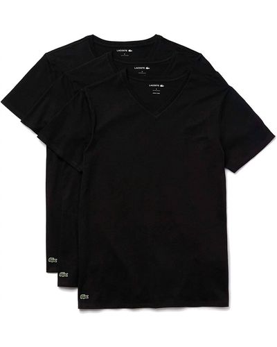 Lacoste V-neck T-shirts - 3 Pack - Black