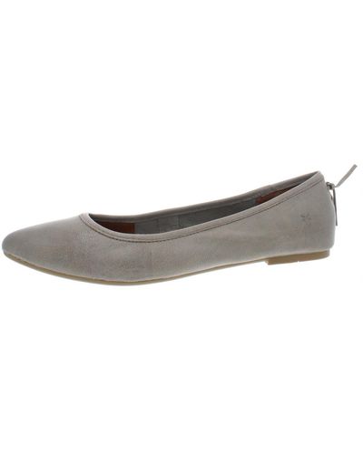 Frye Regina Leather Pointed Toe Ballet Flats - Gray