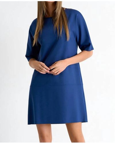 Shan Sofia Round Neck Tunic Dress - Blue