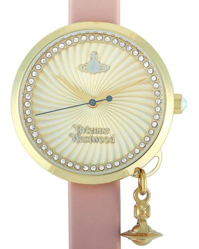 Vivienne Westwood Bow Gold-tone Stainless Steel Watch Vv139whpk - Metallic