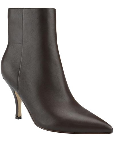 Marc Fisher Fergus Leather Pointed Toe Ankle Boots - Black
