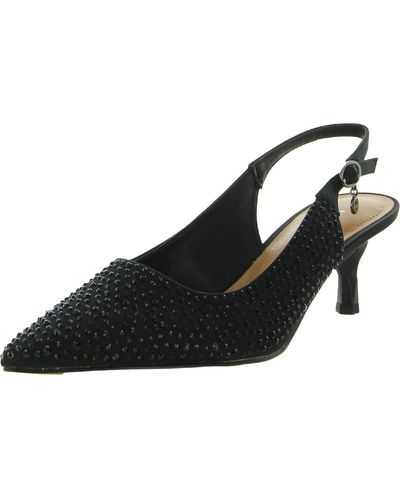 J. Reneé Manmade Sequined Kitten Heels - Black