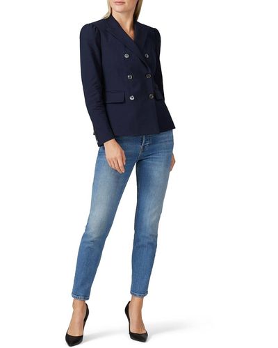 Rebecca Taylor Double Breasted Jacket In Blue