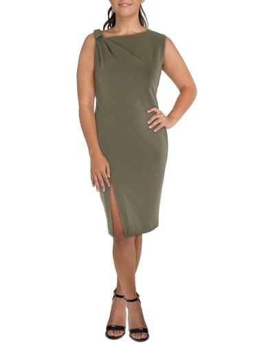 Calvin Klein Asymmetrical Mini Sheath Dress - Green