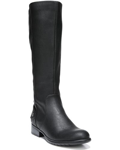 LifeStride Xandy Wide Calf Faux Leather Riding Boots - Black