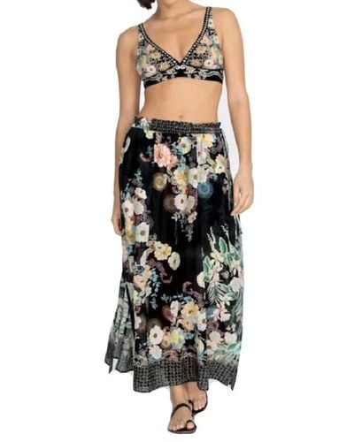 Johnny Was Side Tie Maxi Skirt - Black