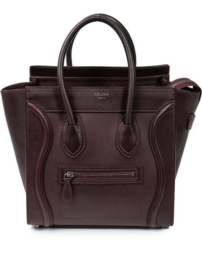 Celine Cabas Triomphe Leather Trimmed Logo-Print Coated Canvas Tote Bag  Brown/White in Coated Canvas with Silver-tone - US