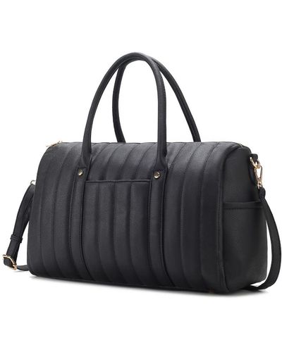 MKF Collection by Mia K Luana Quilted Vegan Leather Duffle Bag - Black