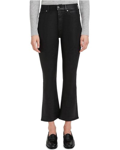 7 For All Mankind Coated High Waist Slim Jeans - Black