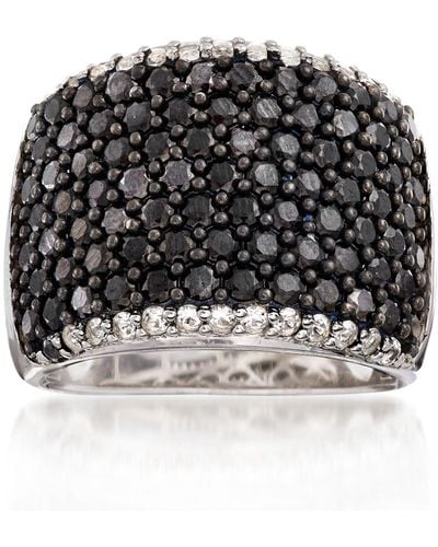 Ross-Simons Spinel And . White Topaz Wide Band Ring - Black