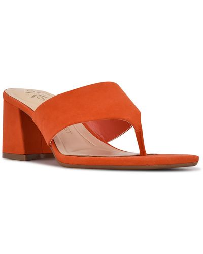 Nine West Gelina 9x9 Slide On Heels Slide Sandals - Orange