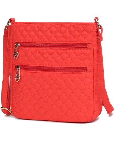 MKF Collection by Mia K Lainey Solid Quilted Cotton Crossbody By Mia K - Red