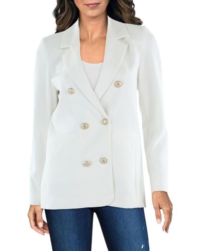 Generation Love Leighton Business Formal Double-breasted Blazer - White