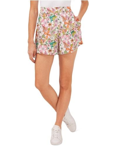 Cece Floral Pleated Casual Shorts - Multicolor