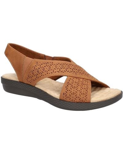 Easy Street Clauda Open Toe Slip On Slingback Sandals - Brown