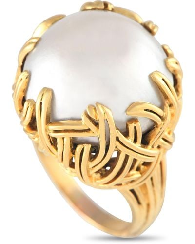 Tiffany & Co. 18k Yellow Mabe Pearl Ring Ti06-040824 - Metallic