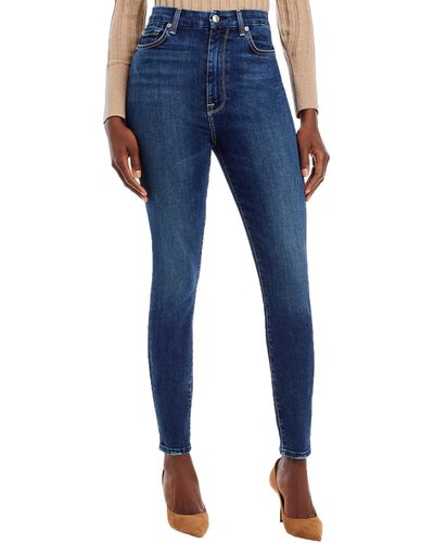 7 For All Mankind Aubrey High Waist Ankle Skinny Jeans - Blue