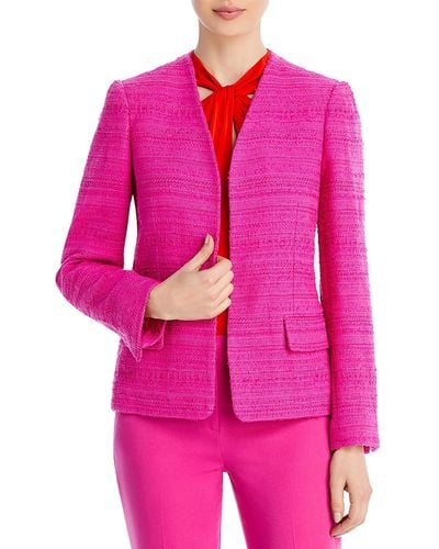 Kobi Halperin Elle Tweed Business Open-front Blazer - Pink