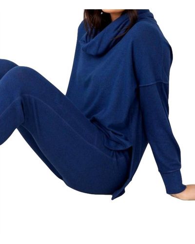 French Kyss Cowl Poncho - Blue