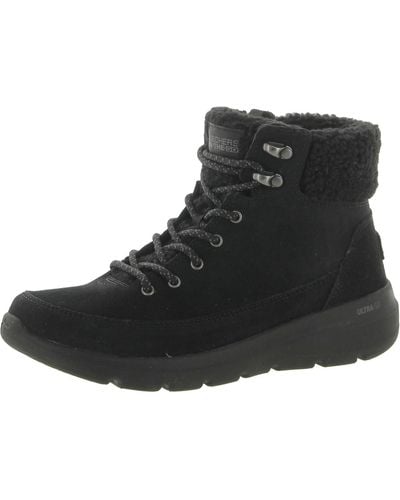 Skechers Glacial Ultra - Wood Suede Faux Fur Lined Winter & Snow Boots - Black