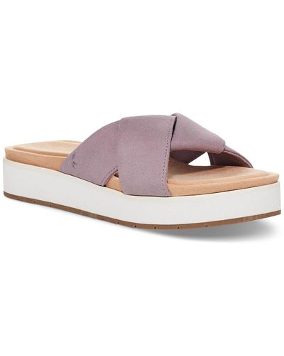 Koolaburra Carenza Faux Suede Slip On Slide Sandals - Pink