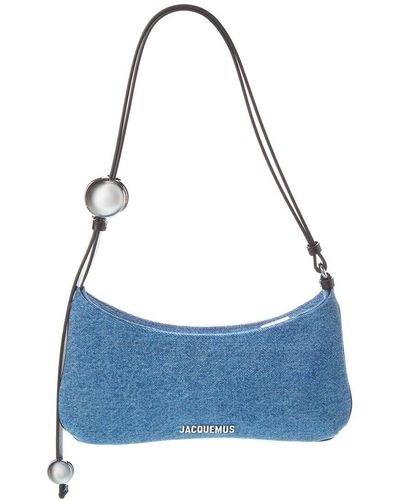 Jacquemus Le Bisou Perle Denim & Leather Hobo Bag - Blue