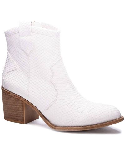 Chinese Laundry Unite Snake Print Bootie - White