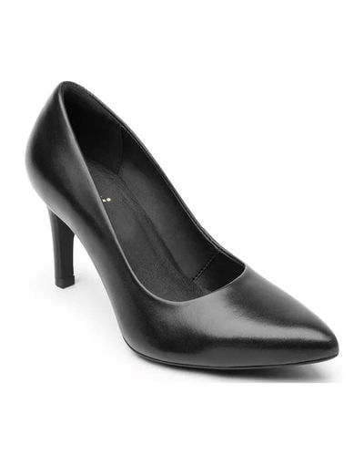 flexi Leather Dress Heels - Black