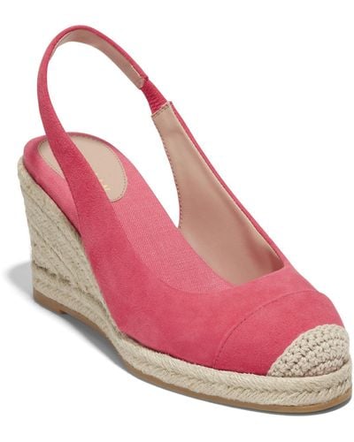 Cole Haan Suede Ankle Strap Slingback Sandals - Pink