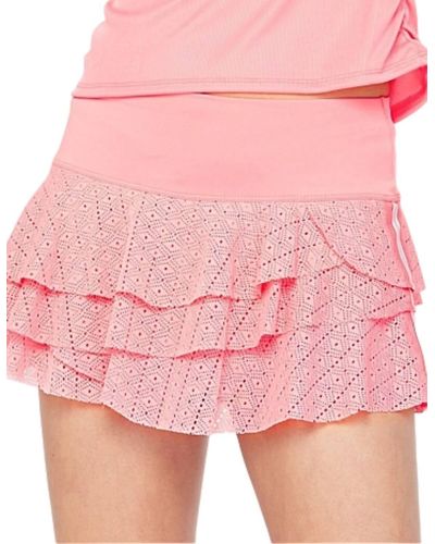 Lucky in Love Patch Stripe Rally Skirt - Pink