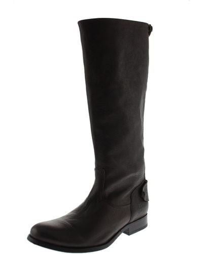 Frye Melissa Leather Knee-high Riding Boots - Black