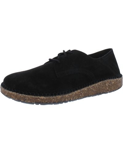 Birkenstock Gary Suede Lace Up Derby Shoes - Black