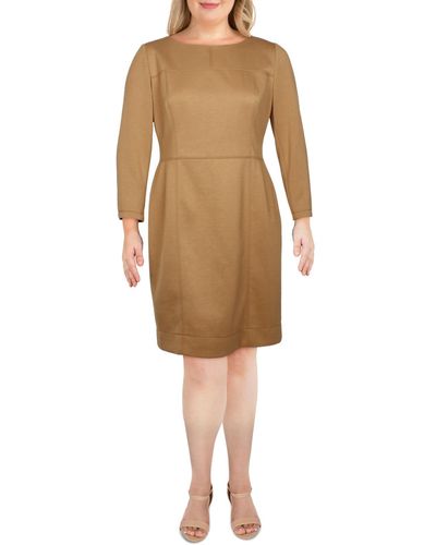 Anne Klein Scuba Midi Wear To Work Dress - Natural