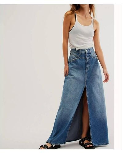 Free People We The Free Come As You Are Denim Maxi Skirt - Blue
