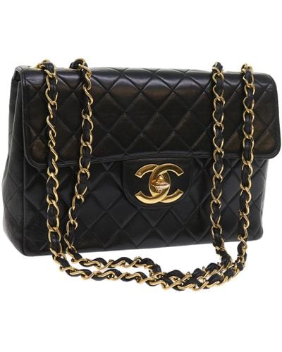 Chanel Matrasse Leather Shoulder Bag (pre-owned) - Black