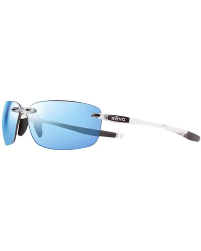 Revo Descend Fold Crystal Polarized Sunglasses - Blue