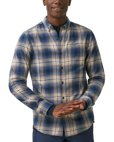 BASS OUTDOOR Flannel Plaid Button-down Shirt - Blue