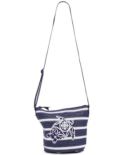 Vera Bradley Straw Bucket Crossbody - White