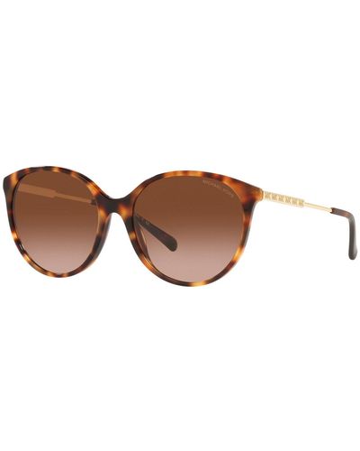 Michael Kors 56mm Amber Tortoise Sunglasses - Black