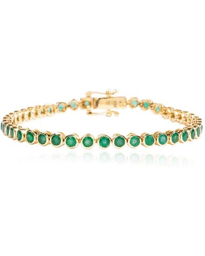 The Lovery Emerald Bezel Bracelet - Metallic
