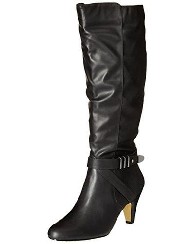 Bella Vita Tanner Ii Plus Wc Faux Leather Knee-high Harness Boots - Black