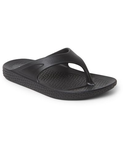 Dearfoams Ecocozy By Sustainable Comfort Thong Sandal - Black