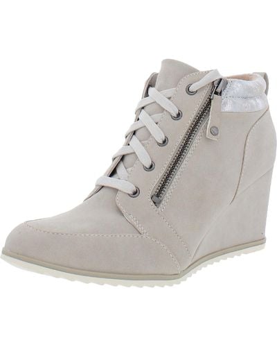 SOUL Naturalizer Haley-lace Faux Leather Lace Up Ankle Boots - Gray