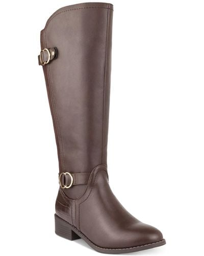 Karen Scott Leandraa Faux Leather Riding Boots Knee-high Boots - Brown