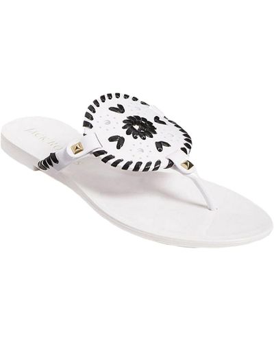 Jack Rogers Georgica Jelly Embroidered Laser Cut Thong Sandals - Multicolor
