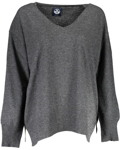 North Sails Chic V-neck Recycled Fibers Sweater - Gray