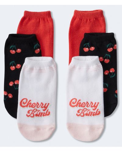 Aéropostale Cherry Bomb Ankle Sock 3-pack - Red